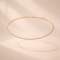 925 Sterling Silver Gold Plated Anklet – Delicate Oval Cable Chain | Minimalist Luxury Anklet for Women