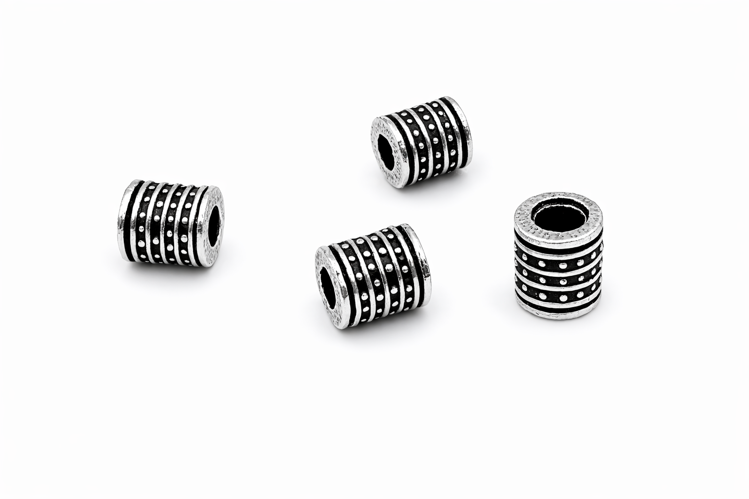 925 Sterling Silver Oxidized Cylinder Spacer Beads – Jewelry Making Findings