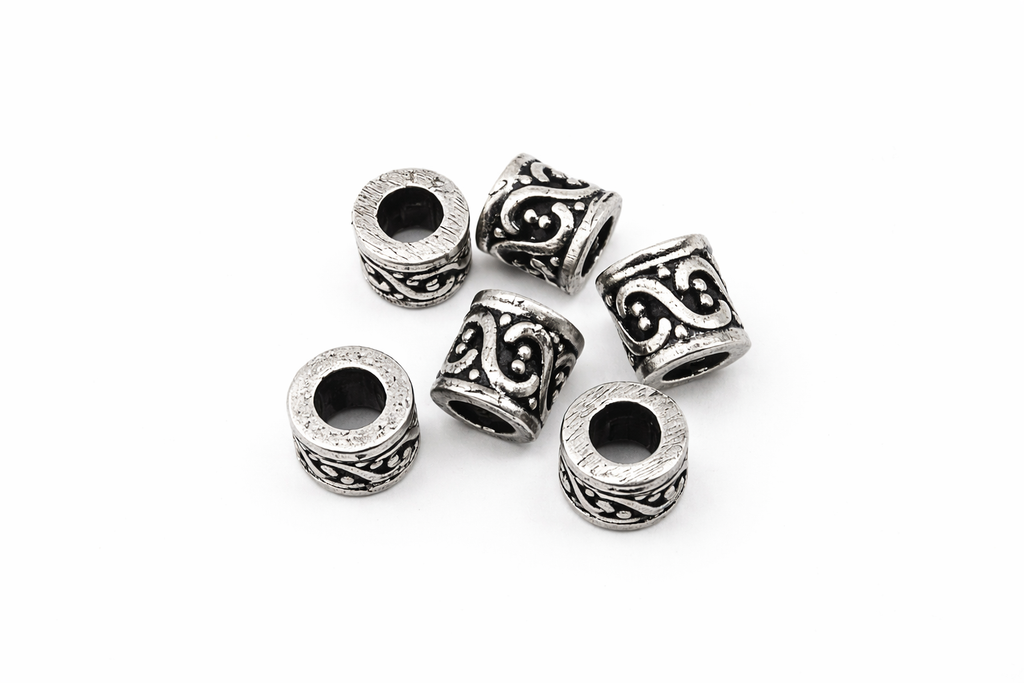 925 Sterling Silver Oxidized Wire Art Cylinder Spacer Beads – Jewelry Making Findings