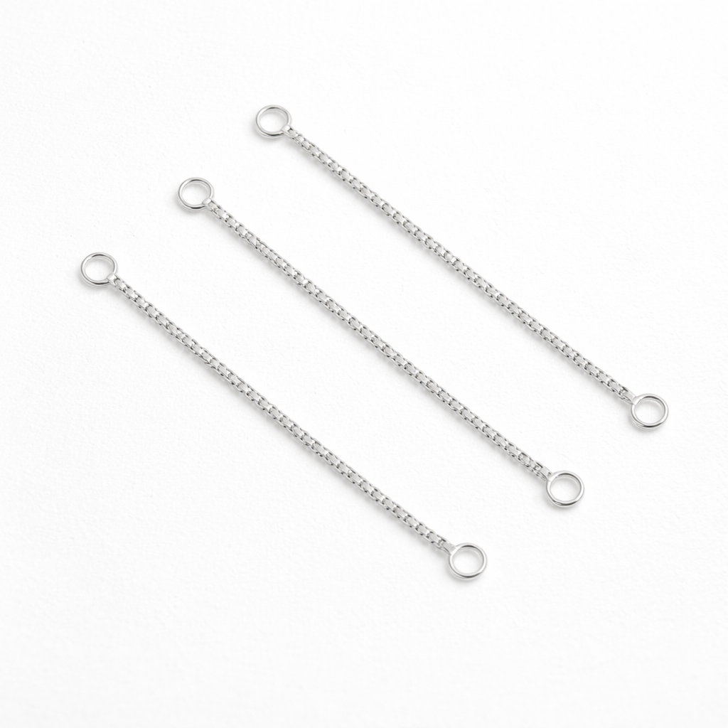 92.5 Sterling Silver Box Chain Ear Threader | 2 pcs