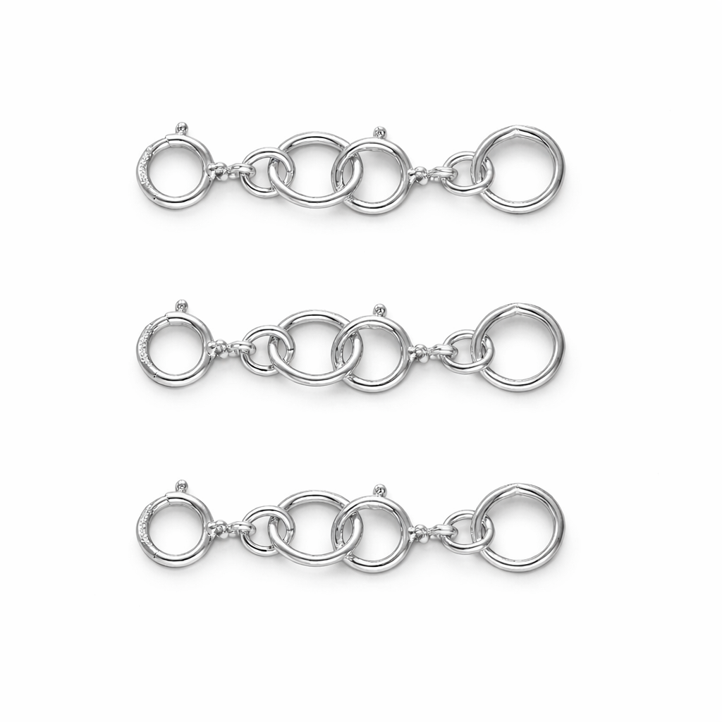 Sterling Silver Layered Necklace Detangler | Extender Clasp | Set of 4
