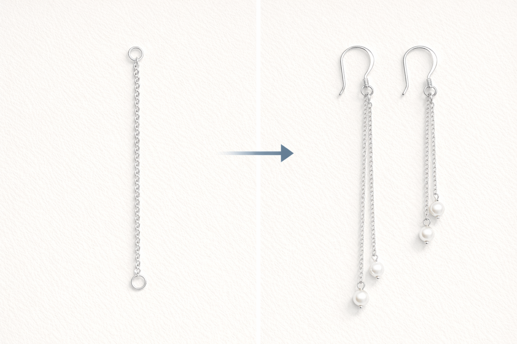92.5 Sterling Silver Box Chain Ear Threader | 2 pcs