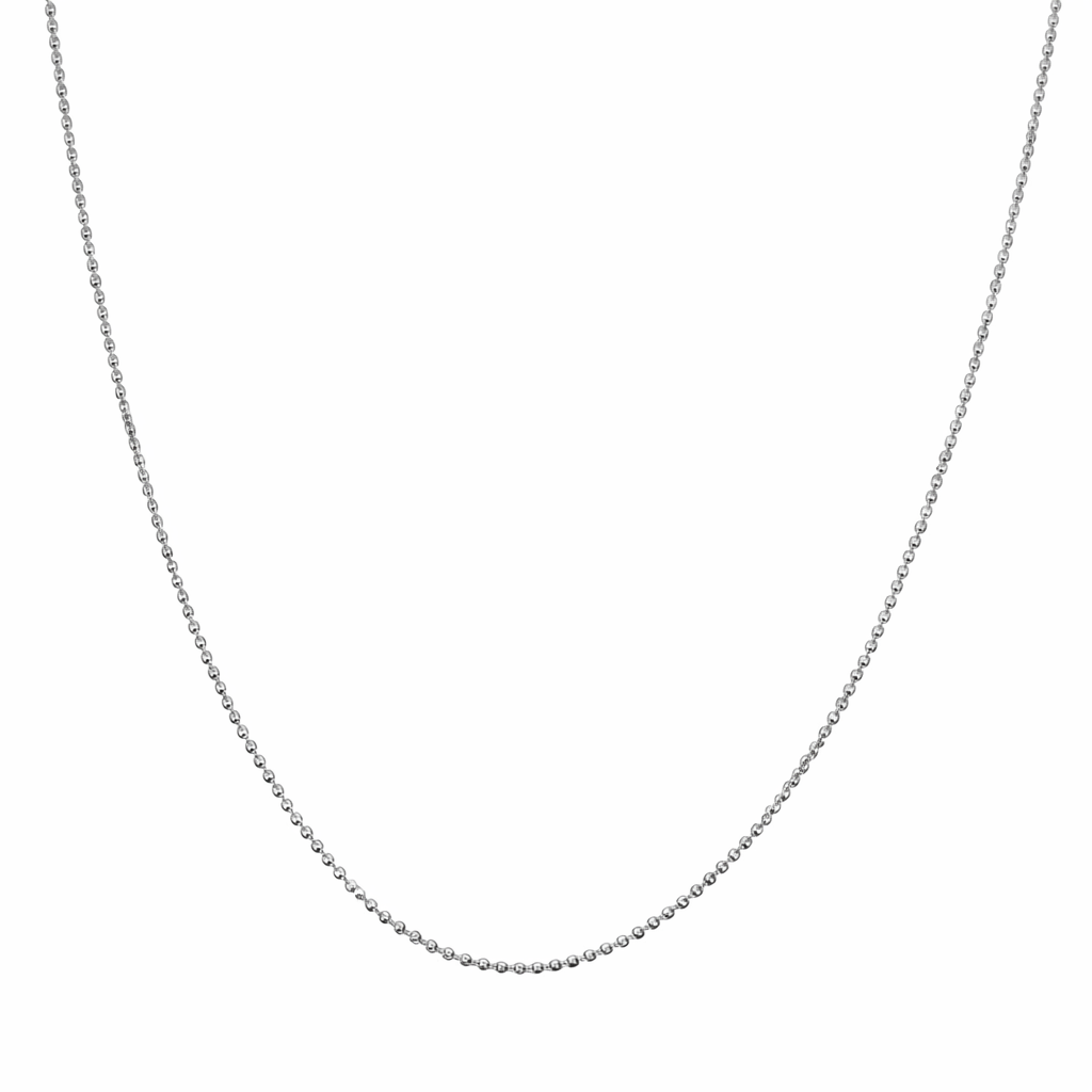92.5 Sterling Silver Adjustable Ball Chain Necklace with Silicon Slider Ball & Lobster Clasp (16–22 Inch, 1.20mm)