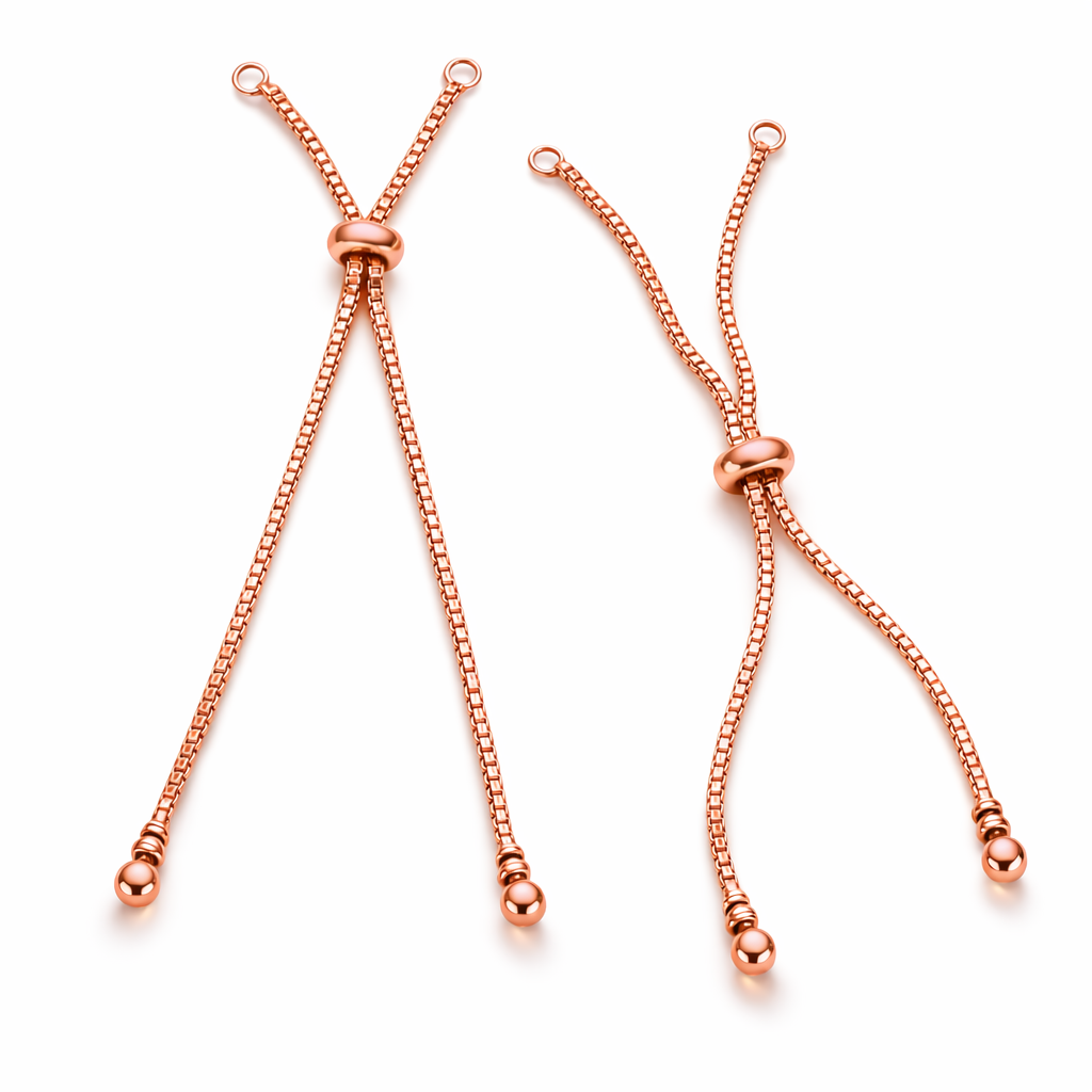 92.5 Sterling Silver Box Chain Slider Bracelet Base – Adjustable Bolo Bracelet with Wheel Slider Clasp (4–8 Inch)