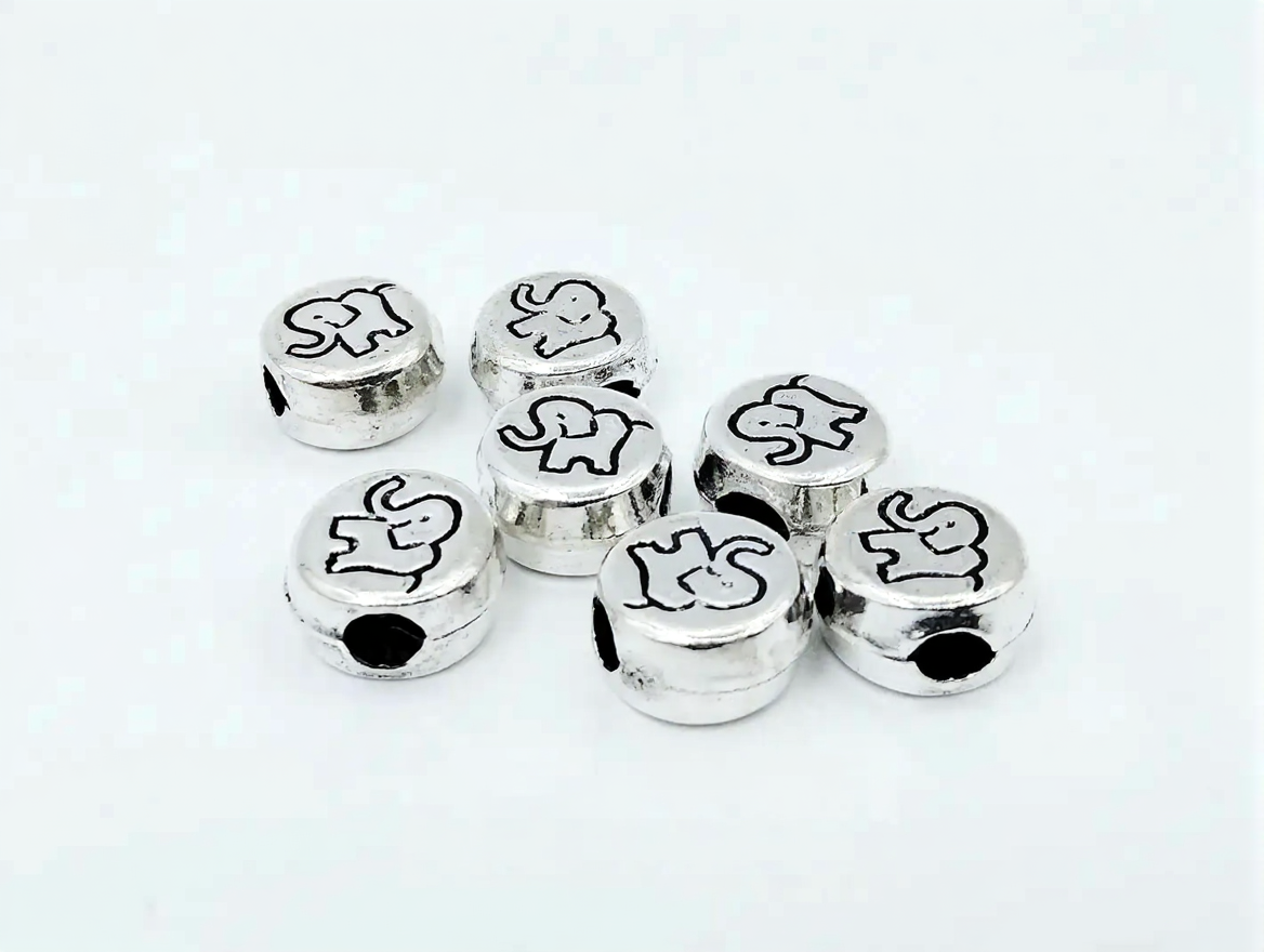 925 Sterling Silver Elephant Spacer Bead – 7mm Jewelry Making Bead
