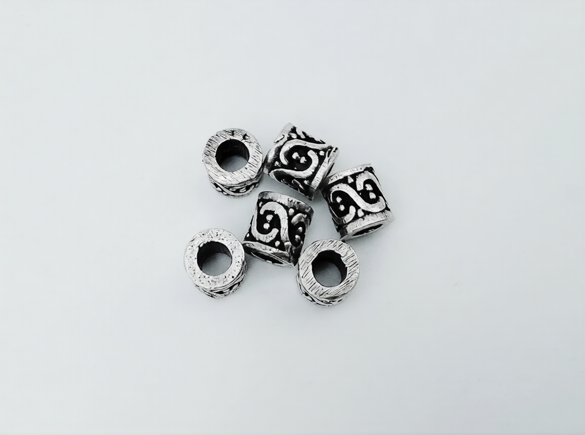 925 Sterling Silver Oxidized Wire Art Cylinder Spacer Beads – Jewelry Making Findings