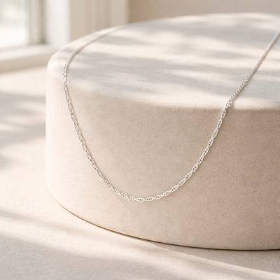 925 Sterling Silver Rope Chain Necklace – Delicate Thin Minimal Chain for Everyday Wear