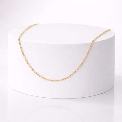 925 Sterling Silver Gold Plated Oval Link Chain Necklace – Delicate Minimal Fine Chain