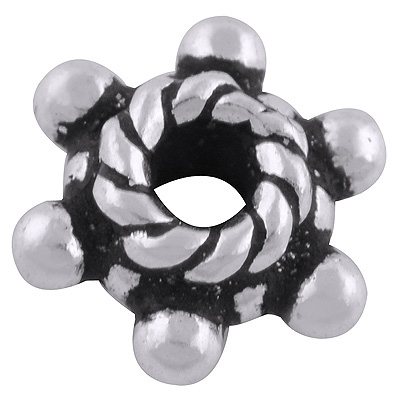 7x3mm 925 sterling silver flower spacer bead 0.40g for jewellery making