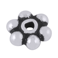 9mm 925 Sterling Silver Spacer Bead floral round jewellery making bead