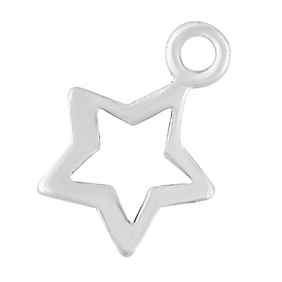 925 Sterling Silver Star Charm – 14x10mm (0.36g, Per Piece)