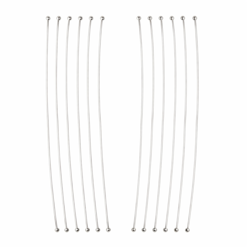 925 Sterling Silver Featherweight Ball Head Pins 60mm (10 Pcs) – Jewellery Finding