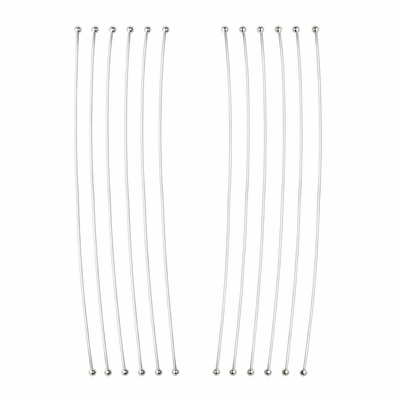 925 Sterling Silver Featherweight Ball Head Pins 60mm (10 Pcs) – Jewellery Finding