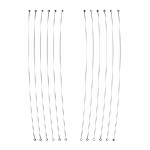 925 Sterling Silver Featherweight Ball Head Pins 60mm (10 Pcs) – Jewellery Finding