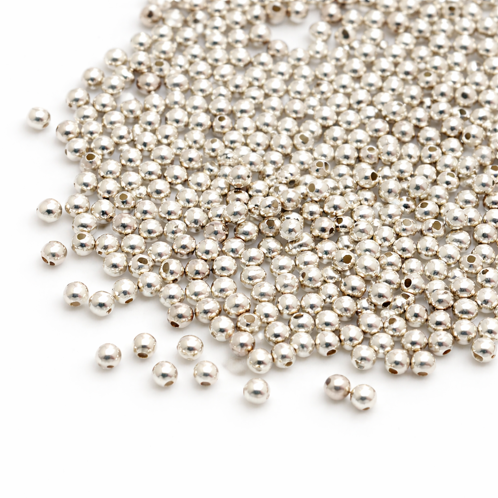 925 Sterling Silver Crimp Beads 2mm – Jewellery Finding (50 Pcs)