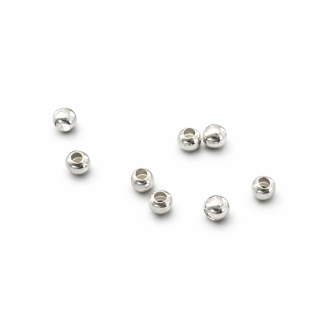 925 Sterling Silver Crimp Beads 2mm – Jewellery Finding (50 Pcs)