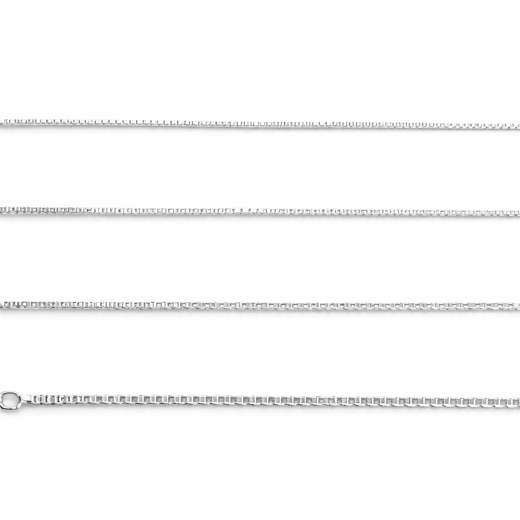 925 Sterling Silver Box Chain 1.1mm – Jewellery Chain (Sold Per Inch)