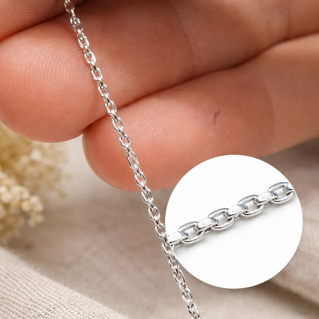 925 Sterling Silver Diamond Cut Cable Chain 1.2mm – Jewellery Chain (Sold Per Inch)