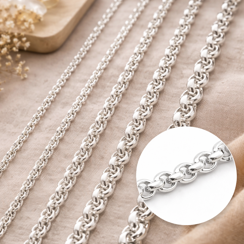 925 Sterling Silver Rollo Chain 2.5mm – Jewellery Chain (Sold Per Inch)