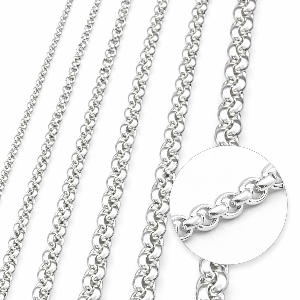 925 Sterling Silver Rollo Chain 2.5mm – Jewellery Chain (Sold Per Inch)