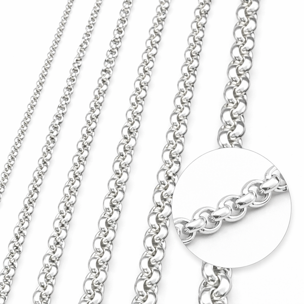925 Sterling Silver Rollo Chain 2mm – Jewellery Chain (Sold Per Inch)