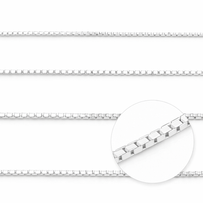 925 Sterling Silver Box Chain 0.90mm – Jewellery Chain (Sold Per Inch)