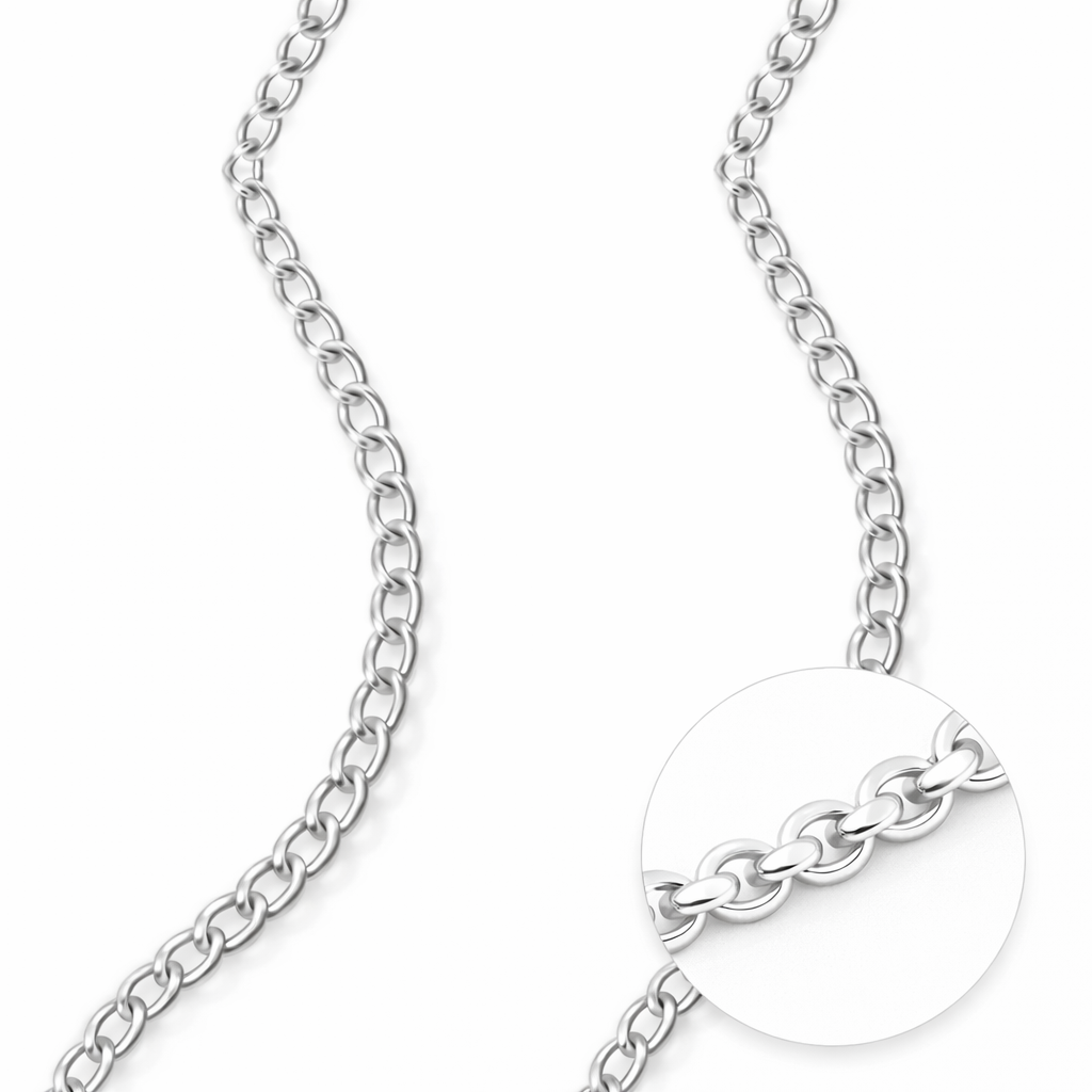 925 Sterling Silver Cable Chain 2.5mm – Jewellery Chain (Sold Per Inch)