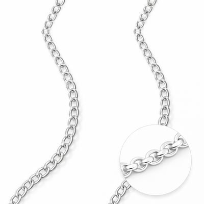 925 Sterling Silver Cable Chain 2.5mm – Jewellery Chain (Sold Per Inch)