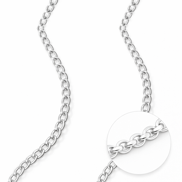 925 Sterling Silver Cable Chain 2.5mm – Jewellery Chain (Sold Per Inch)