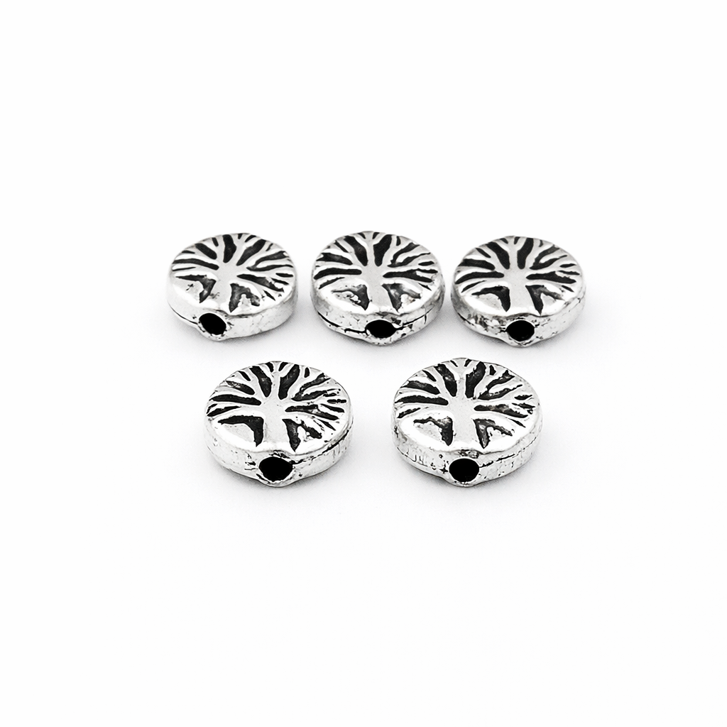 925 Sterling Silver Tree of Life Spacer Bead – 9mm Jewelry Making Bead