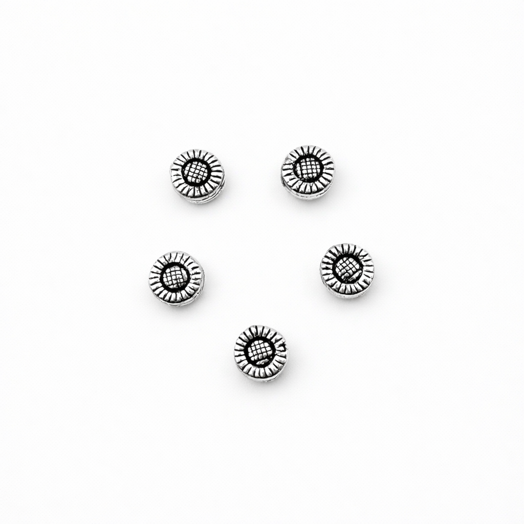 925 Sterling Silver Designer Spacer Bead – 7mm Jewelry Making Bead