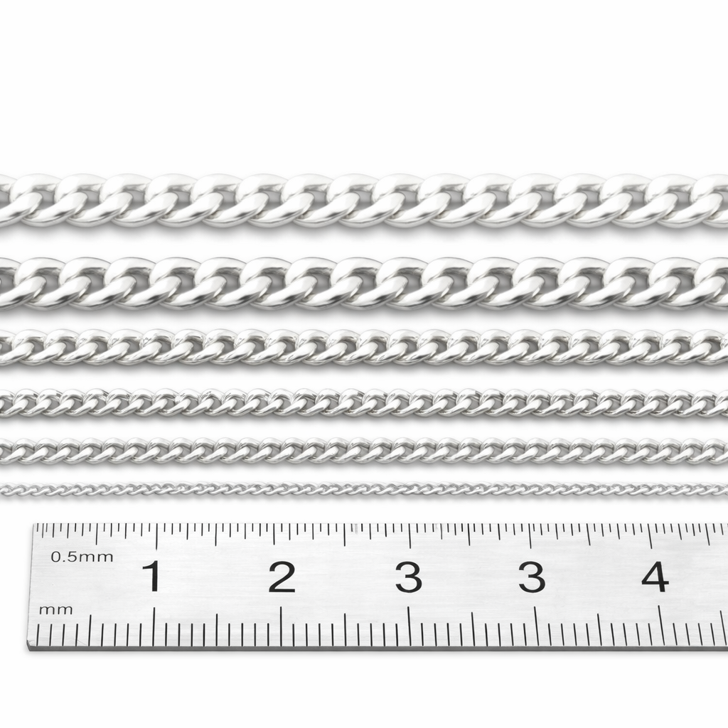 925 Sterling Silver Curb Chain 1.7mm – Jewellery Chain (Sold Per Inch)