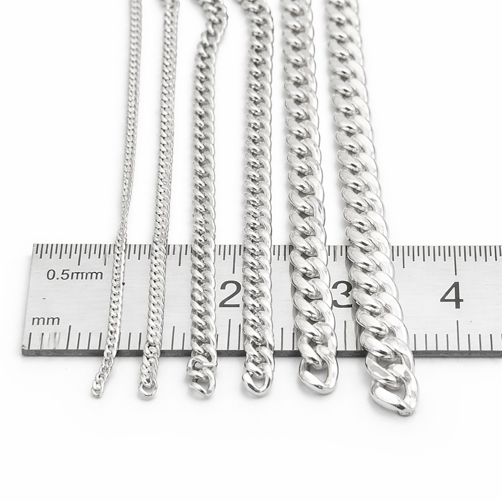 925 Sterling Silver Curb Chain 1.7mm – Jewellery Chain (Sold Per Inch)