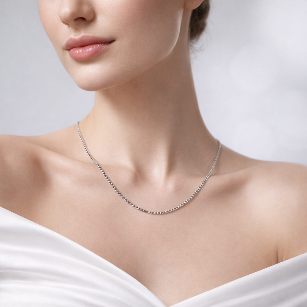 925 Sterling Silver Thin Chain Necklace – Minimal Fine Cable Chain for Women & Men