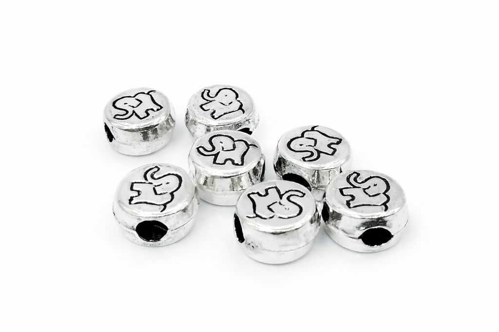 925 Sterling Silver Elephant Spacer Bead – 7mm Jewelry Making Bead