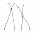 92.5 Sterling Silver Box Chain Slider Bracelet Base – Adjustable Bolo Bracelet with Wheel Slider Clasp (4–8 Inch)