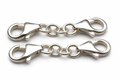 925 Sterling Silver Double Lobster Clasp Extender 3cm | 8mm Double Lock Bracelet Necklace Connector