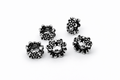 925 Sterling Silver Oxidized Flower Spacer Rings – Decorative Jewelry Spacer Beads
