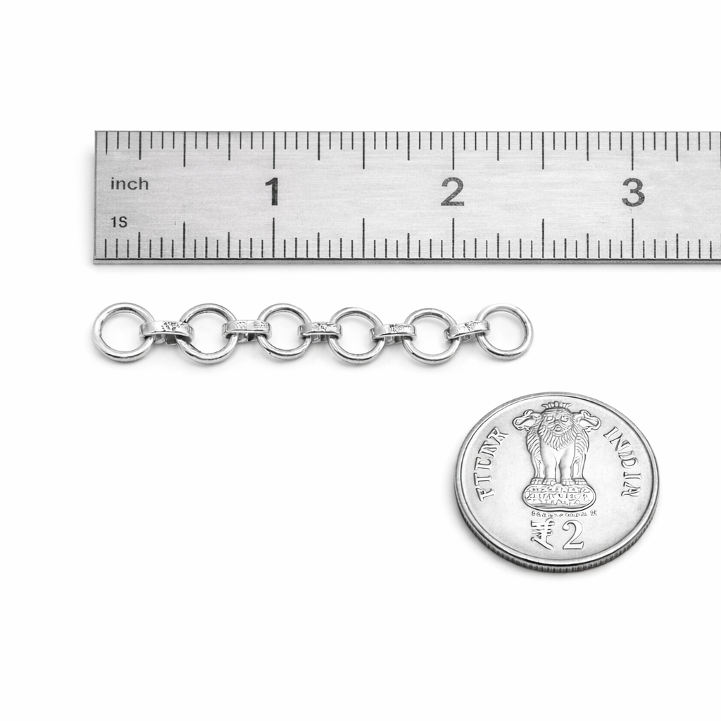 92.5 Sterling Silver 2" Extender Chain for Necklace & Bracelet | 6mm Ring DIY Jewelry Making | 1 Piece