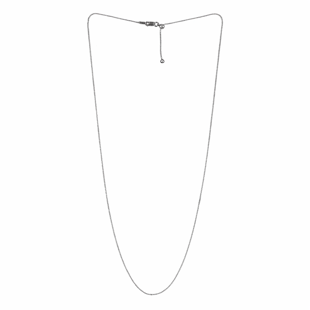 92.5 Sterling Silver Adjustable Ball Chain Necklace with Silicon Slider Ball & Lobster Clasp (16–22 Inch, 1.20mm)