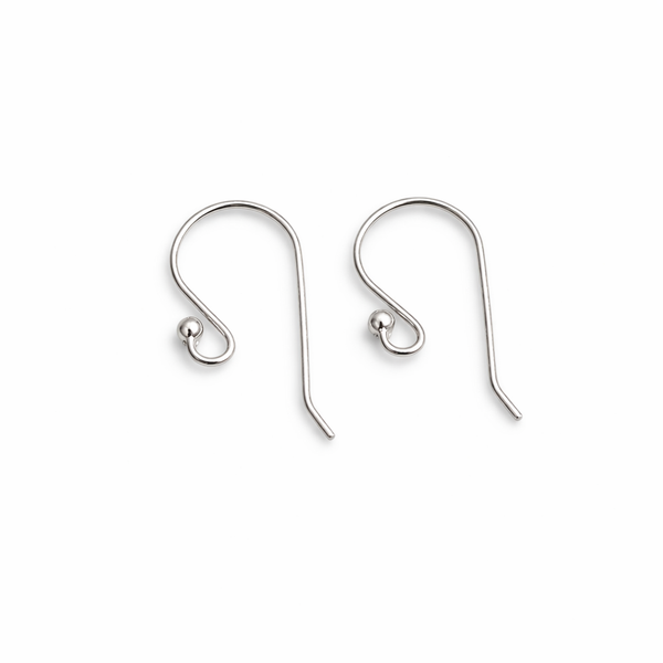 92.5 Sterling Silver 0.7 mm Wire Shepherd Ear Wire Pair – Jewellery Finding