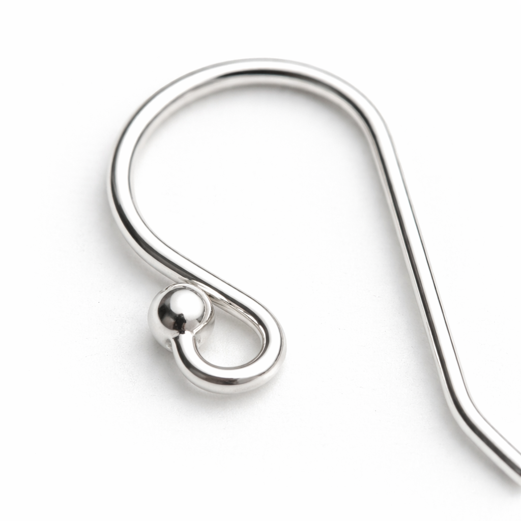 92.5 Sterling Silver 0.7 mm Wire Shepherd Ear Wire Pair – Jewellery Finding