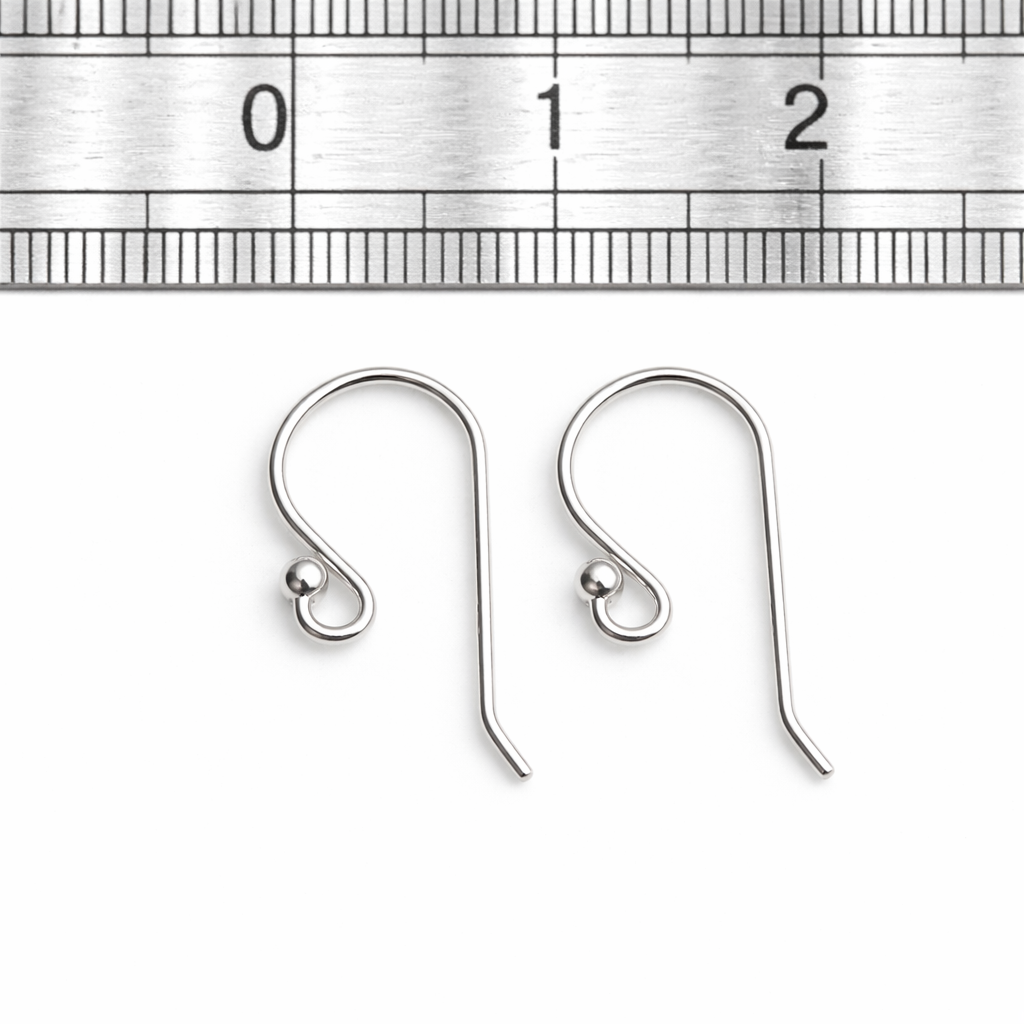 92.5 Sterling Silver 0.7 mm Wire Shepherd Ear Wire Pair – Jewellery Finding