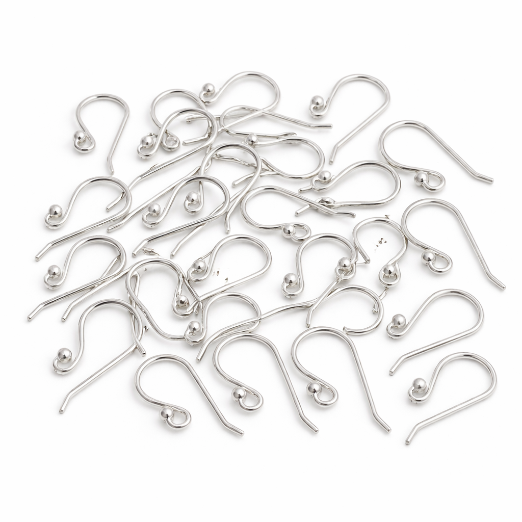 92.5 Sterling Silver 0.7 mm Wire Shepherd Ear Wire Pair – Jewellery Finding