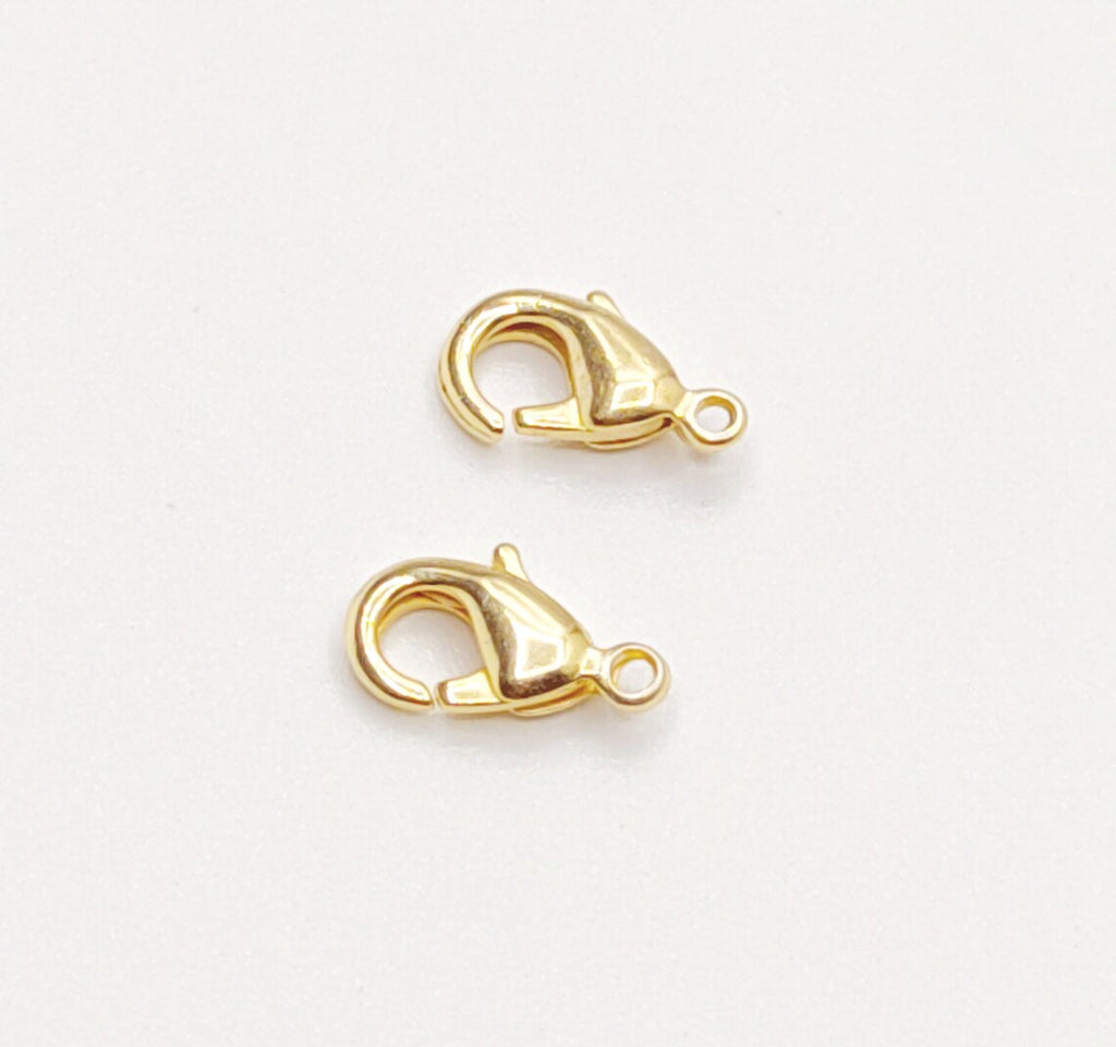 12mm Lobster Clasp – Gold, Silver, Rose Gold & Bare Brass | Jewelry Making Findings (5 Pcs)