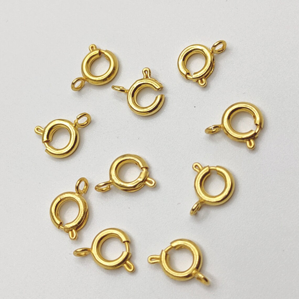 10 PC Spring Ring Clasps – 10x6mm with 6mm Jump Ring | Copper Jewelry Findings