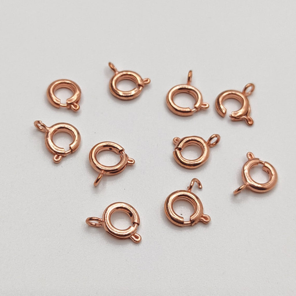 10 PC Spring Ring Clasps – 10x6mm with 6mm Jump Ring | Copper Jewelry Findings