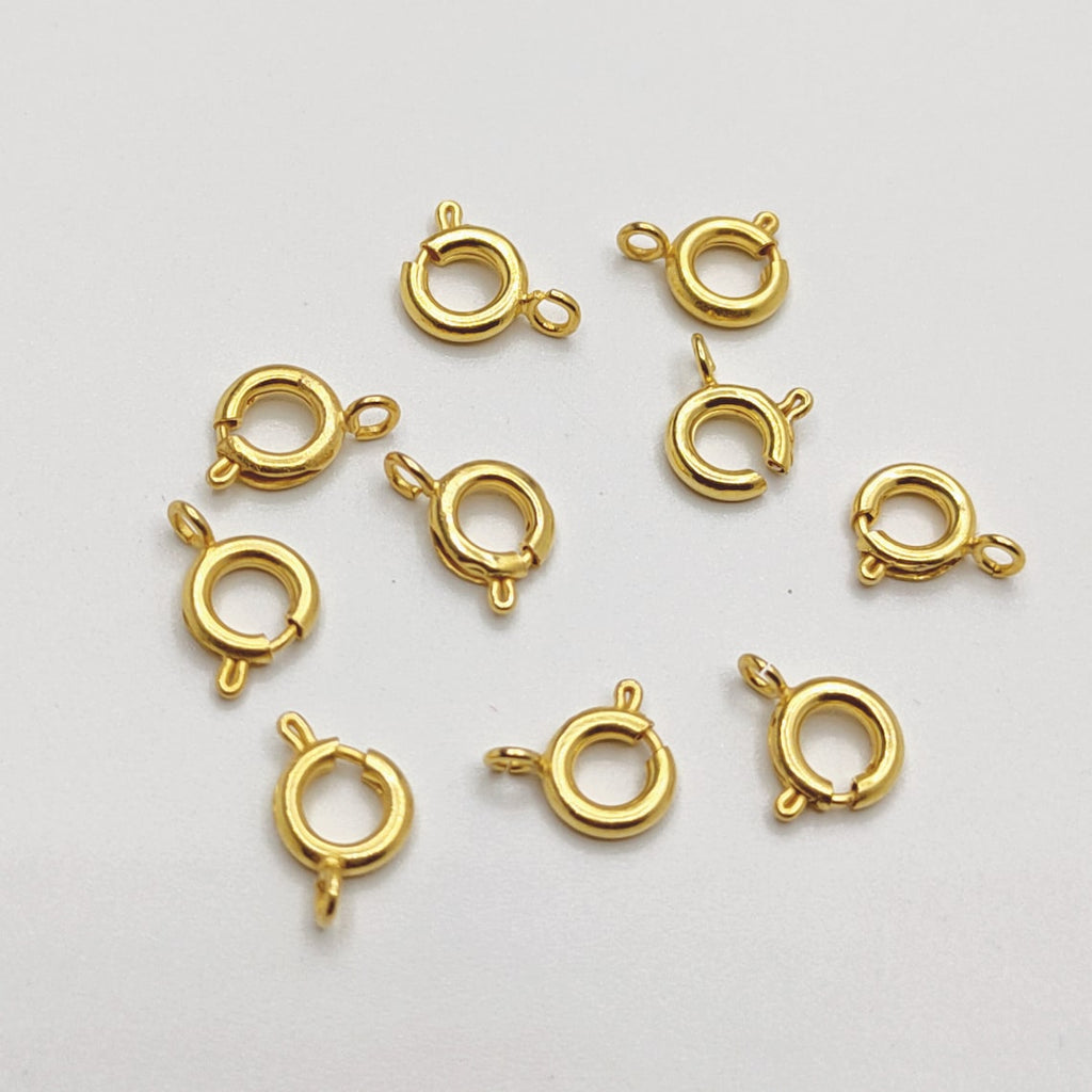 10 PC Spring Ring Clasps – 10x6mm with 6mm Jump Ring | Copper Jewelry Findings