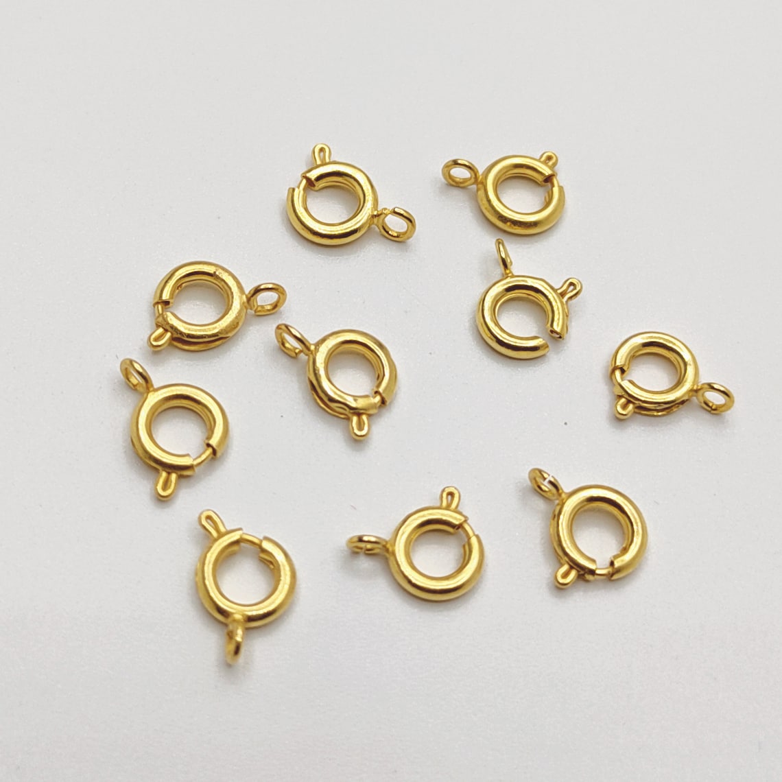10 PC Spring Ring Clasps – 10x6mm with 6mm Jump Ring | Copper Jewelry Findings