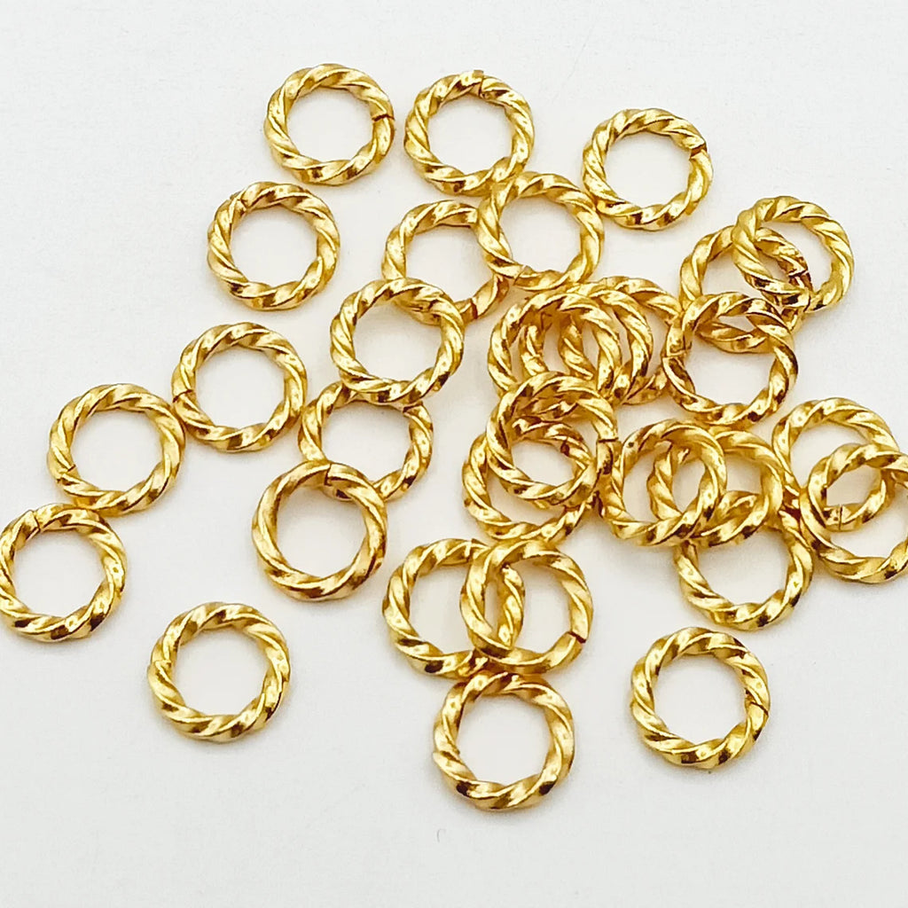 7mm Copper Twisted Closed Jump Rings – Gold / Silver / Rose Gold Plated | Jewelry Making Findings | Nickel Free (Copy)